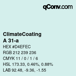 Farbcode: ClimateCoating - A 31-a | qconv.com