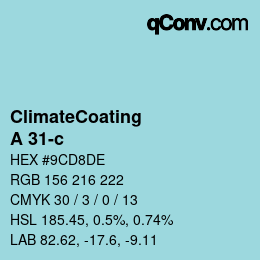 Código de color: ClimateCoating - A 31-c | qconv.com