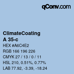 Code couleur: ClimateCoating - A 35-c | qconv.com