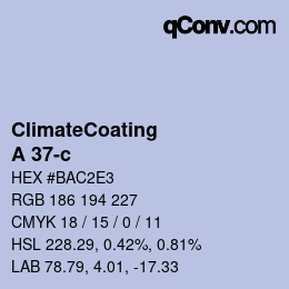 Code couleur: ClimateCoating - A 37-c | qconv.com