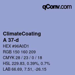 Code couleur: ClimateCoating - A 37-d | qconv.com