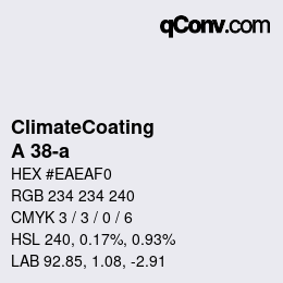 Farbcode: ClimateCoating - A 38-a | qconv.com