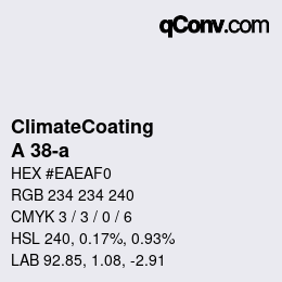 Code couleur: ClimateCoating - A 38-a | qconv.com