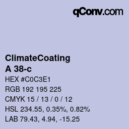 Color code: ClimateCoating - A 38-c | qconv.com