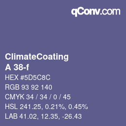 Color code: ClimateCoating - A 38-f | qconv.com