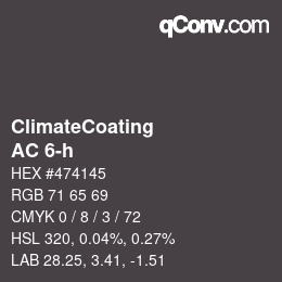 Code couleur: ClimateCoating - AC 6-h | qconv.com