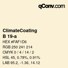 Color code: ClimateCoating - B 19-a | qconv.com