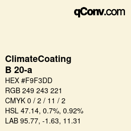 Color code: ClimateCoating - B 20-a | qconv.com