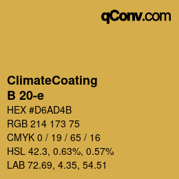 Código de color: ClimateCoating - B 20-e | qconv.com