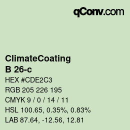 カラーコード: ClimateCoating - B 26-c | qconv.com