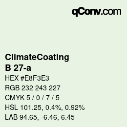 Color code: ClimateCoating - B 27-a | qconv.com