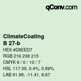 Farbcode: ClimateCoating - B 27-b | qconv.com