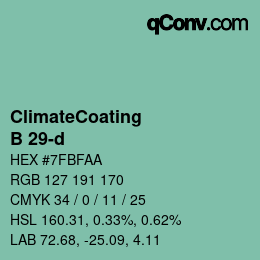 カラーコード: ClimateCoating - B 29-d | qconv.com