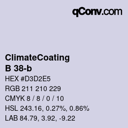 Farbcode: ClimateCoating - B 38-b | qconv.com