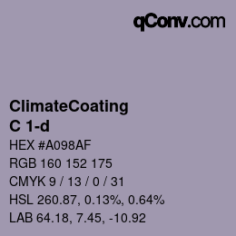 Code couleur: ClimateCoating - C 1-d | qconv.com