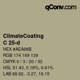 Code couleur: ClimateCoating - C 25-d | qconv.com