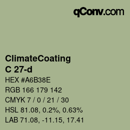 Color code: ClimateCoating - C 27-d | qconv.com