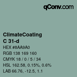 Color code: ClimateCoating - C 31-d | qconv.com