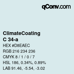 カラーコード: ClimateCoating - C 34-a | qconv.com