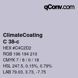 Color code: ClimateCoating - C 38-c | qconv.com