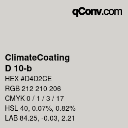 カラーコード: ClimateCoating - D 10-b | qconv.com