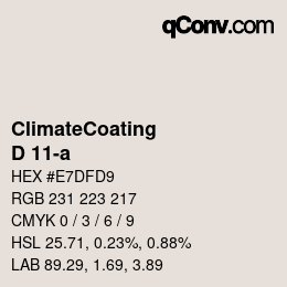 Farbcode: ClimateCoating - D 11-a | qconv.com