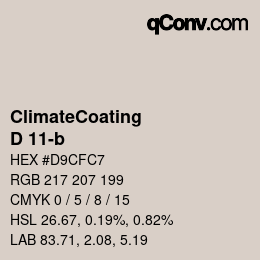 カラーコード: ClimateCoating - D 11-b | qconv.com