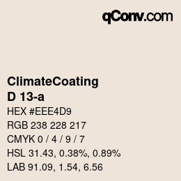 カラーコード: ClimateCoating - D 13-a | qconv.com