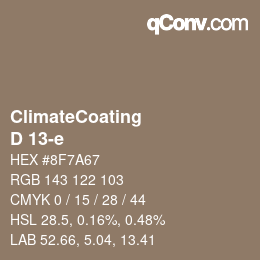 カラーコード: ClimateCoating - D 13-e | qconv.com
