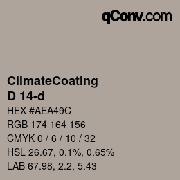 カラーコード: ClimateCoating - D 14-d | qconv.com