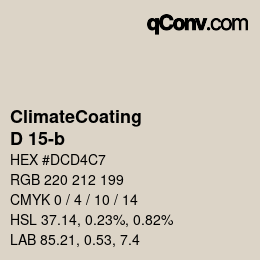 カラーコード: ClimateCoating - D 15-b | qconv.com