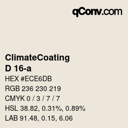 カラーコード: ClimateCoating - D 16-a | qconv.com