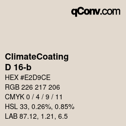 Código de color: ClimateCoating - D 16-b | qconv.com