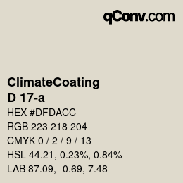 カラーコード: ClimateCoating - D 17-a | qconv.com