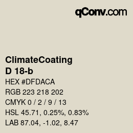 カラーコード: ClimateCoating - D 18-b | qconv.com