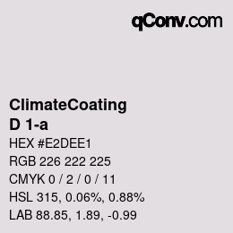 Code couleur: ClimateCoating - D 1-a | qconv.com