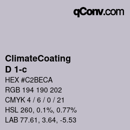 Code couleur: ClimateCoating - D 1-c | qconv.com