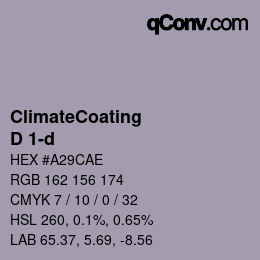 カラーコード: ClimateCoating - D 1-d | qconv.com