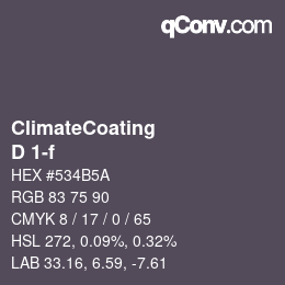 Code couleur: ClimateCoating - D 1-f | qconv.com