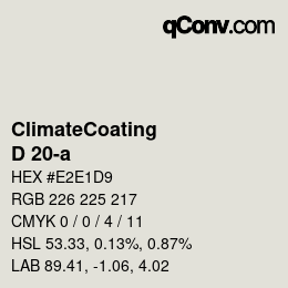 カラーコード: ClimateCoating - D 20-a | qconv.com