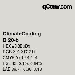 カラーコード: ClimateCoating - D 20-b | qconv.com
