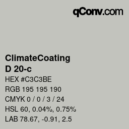 Code couleur: ClimateCoating - D 20-c | qconv.com