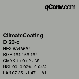 カラーコード: ClimateCoating - D 20-d | qconv.com