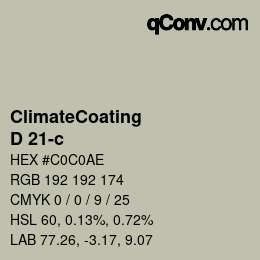 Código de color: ClimateCoating - D 21-c | qconv.com