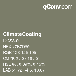 カラーコード: ClimateCoating - D 22-e | qconv.com