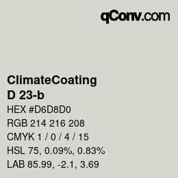 カラーコード: ClimateCoating - D 23-b | qconv.com