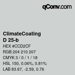 カラーコード: ClimateCoating - D 25-b | qconv.com
