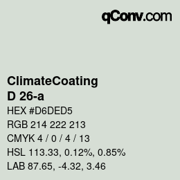 Code couleur: ClimateCoating - D 26-a | qconv.com