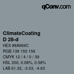 Código de color: ClimateCoating - D 28-d | qconv.com