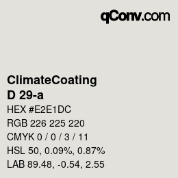 Color code: ClimateCoating - D 29-a | qconv.com